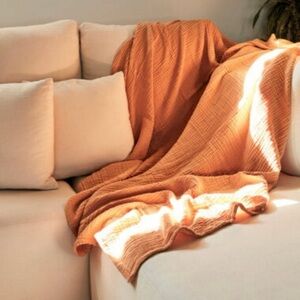 Cozy Orange Throw Blanket
